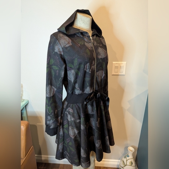 Designer Blackbird Studios Floral Hooded Tunic Jacket  Size 1x- Fits XL 0x - Picture 8 of 13